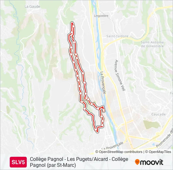 SLV5 Bus Line Map