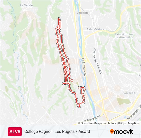 Mapa de SLV5 de autobús