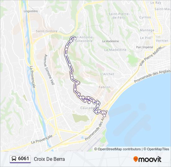 Mapa de 6061 de autobús