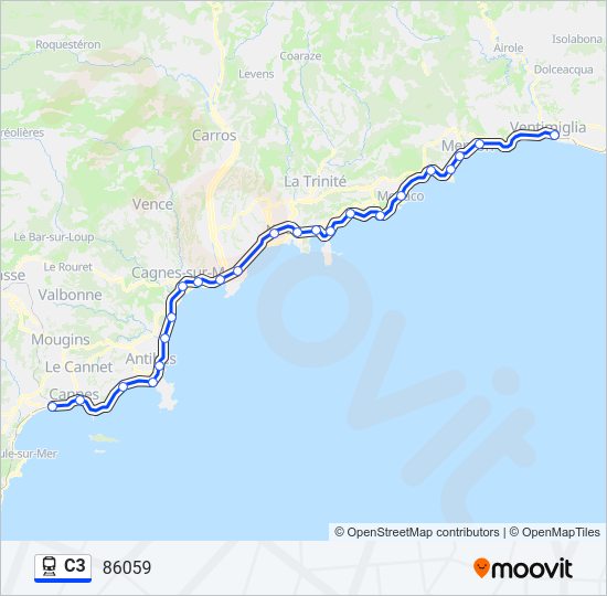 C3 train Line Map