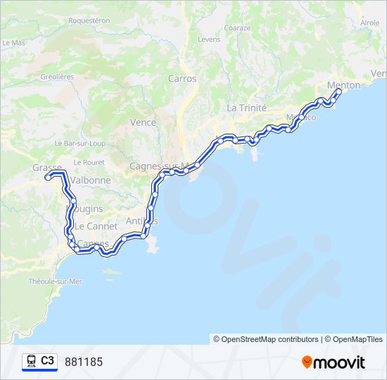 Mapa de C3 de tren