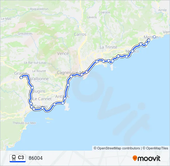C3 Train Line Map