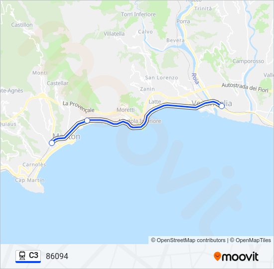 C3 train Line Map