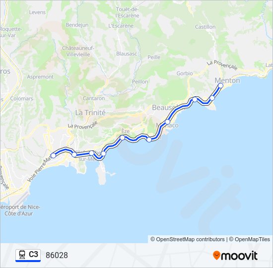 Mapa de C3 de tren