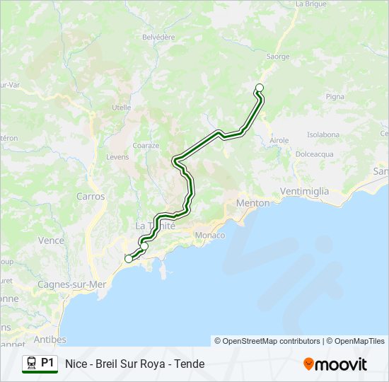 Mapa de P1 de tren