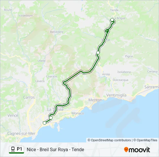 P1 Train Line Map