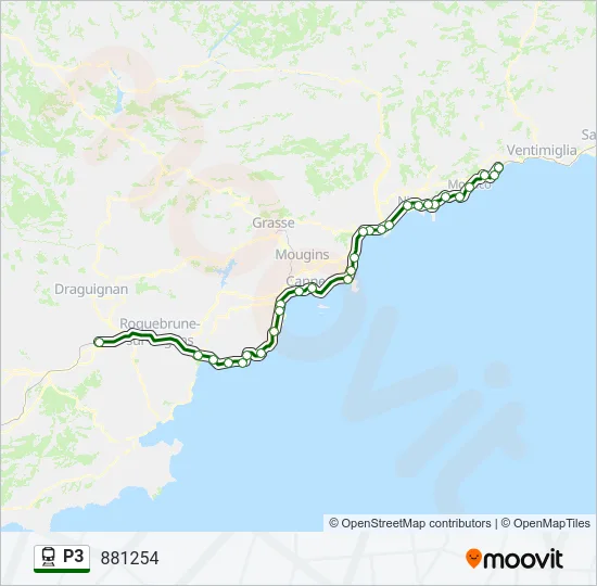 P3 Train Line Map