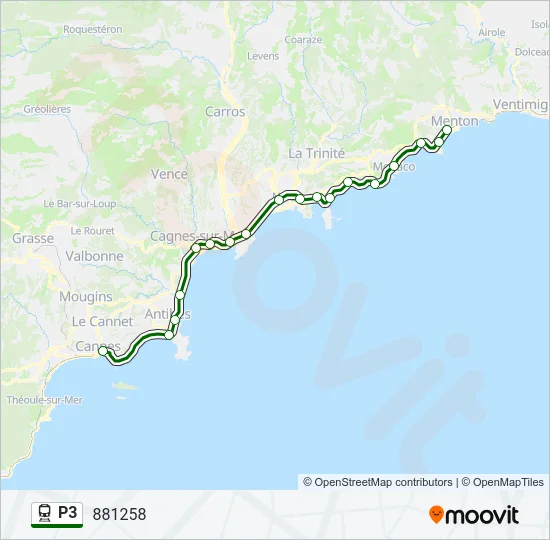 P3 Train Line Map