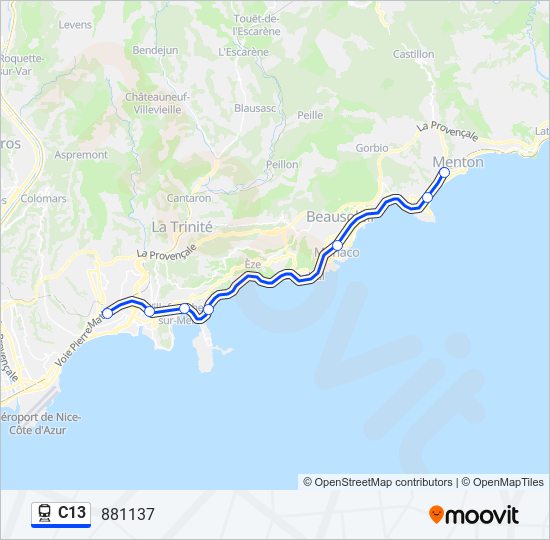 C13 train Line Map