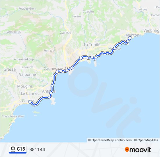 Mapa de C13 de tren