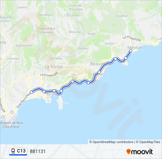 C13 Train Line Map