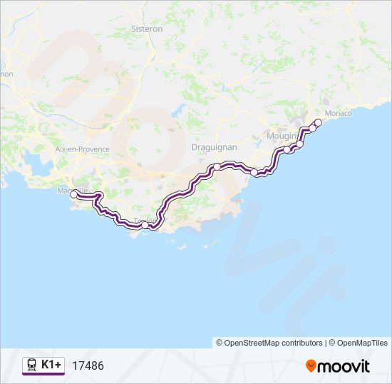 K1+ train Line Map