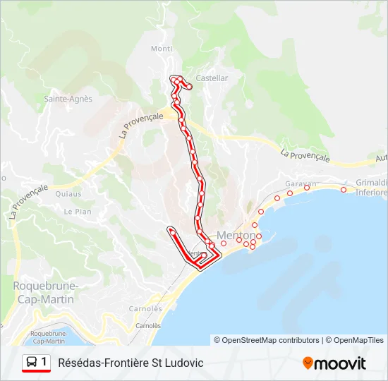 1 Bus Line Map