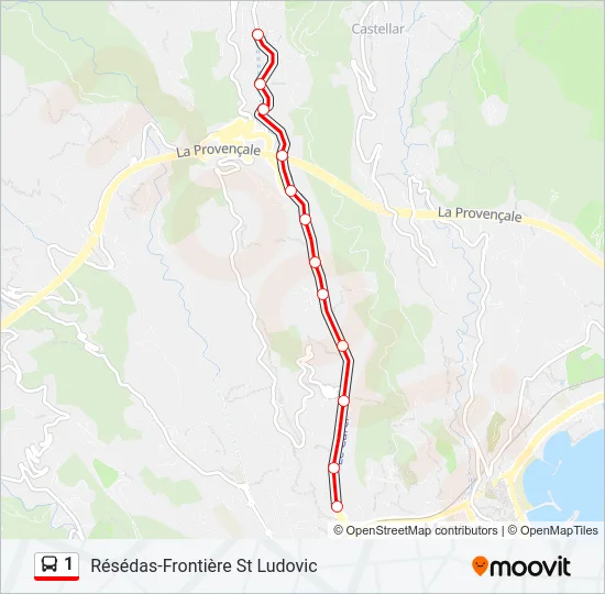 1 Bus Line Map