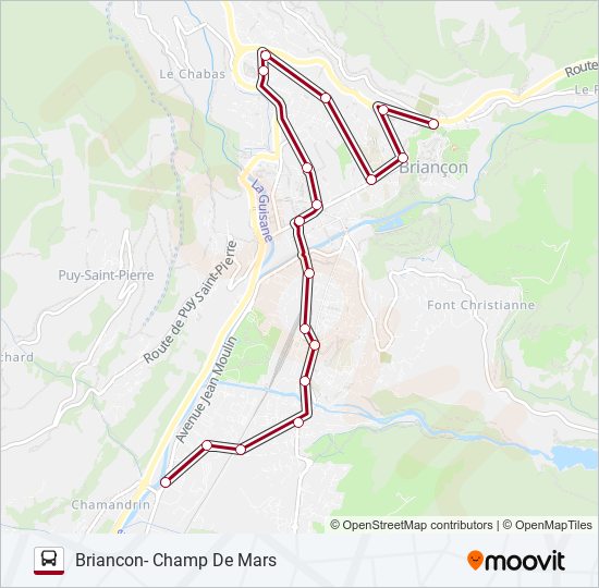 Mapa de L01-URBAIN de autobús