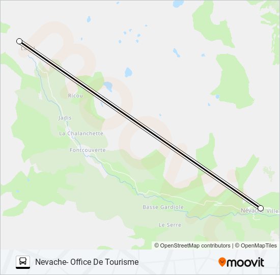Plan de la ligne LIGNE N4 de bus