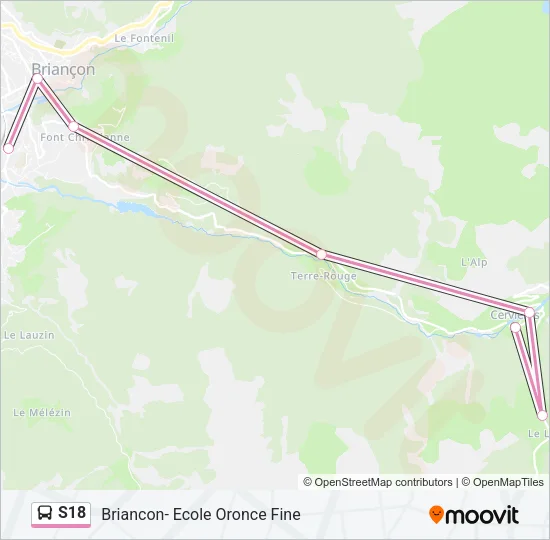 S18 Bus Line Map
