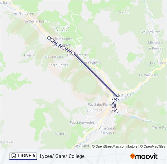 Mapa de LIGNE 6 de autobús
