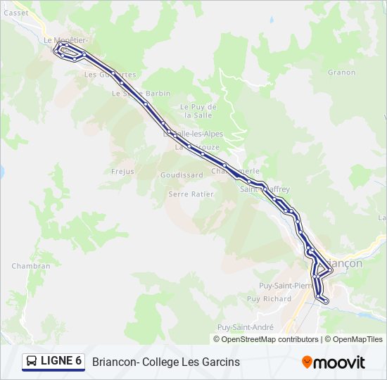 Plan de la ligne LIGNE 6 de bus