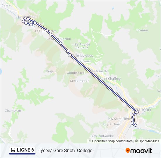 LIGNE 6 bus Line Map