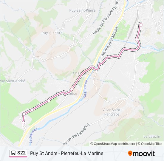 S22 bus Line Map