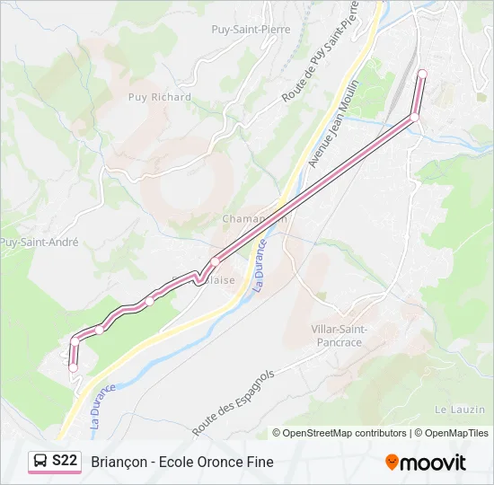 S22 Bus Line Map