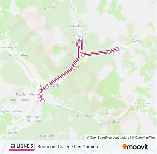 LIGNE 5 Bus Line Map
