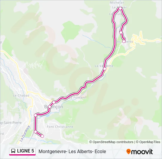 LIGNE 5 Bus Line Map
