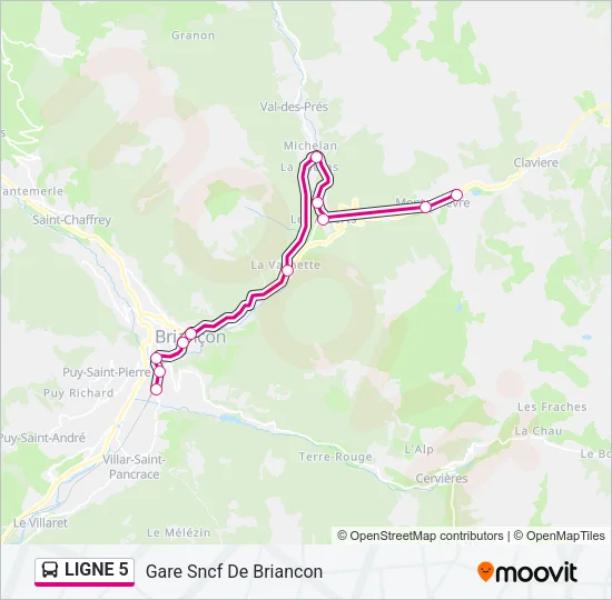 LIGNE 5 Bus Line Map