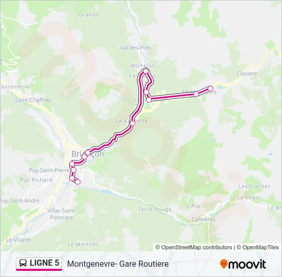 LIGNE 5 Bus Line Map