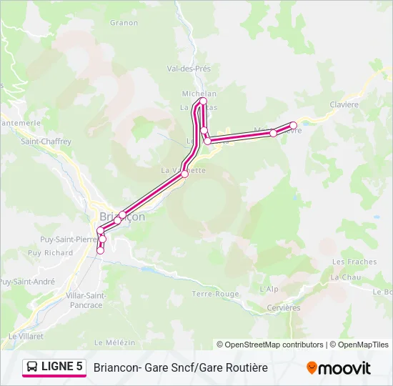LIGNE 5 Bus Line Map