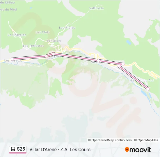 S25 Bus Line Map