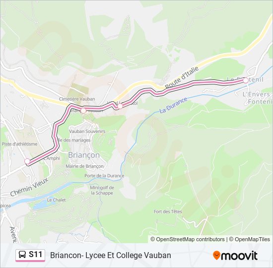 S11 bus Line Map