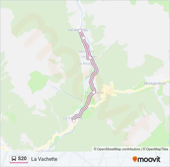 Mapa de S20 de autobús