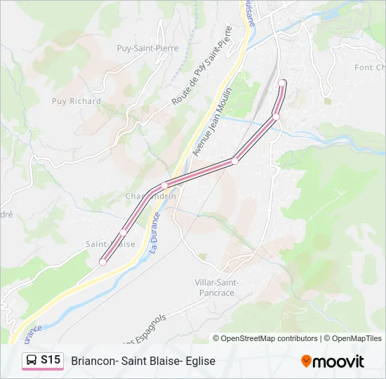 S15 Bus Line Map