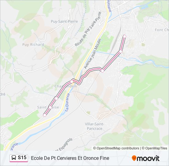 S15 bus Line Map