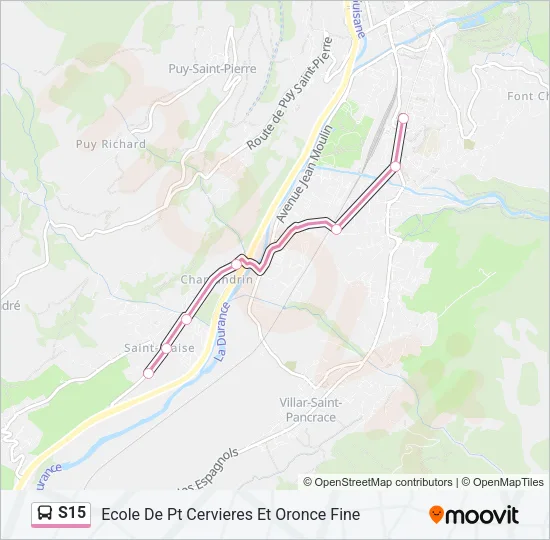 S15 Bus Line Map