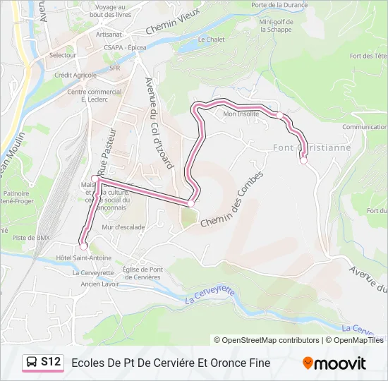 S12 Bus Line Map