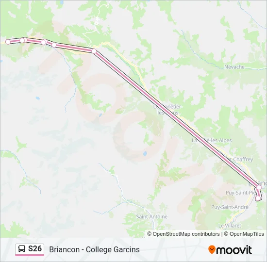 S26 Bus Line Map