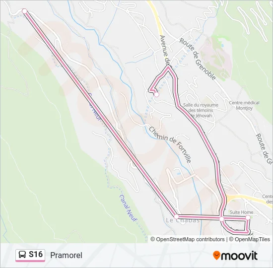 S16 Bus Line Map