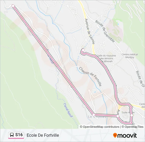 S16 Bus Line Map