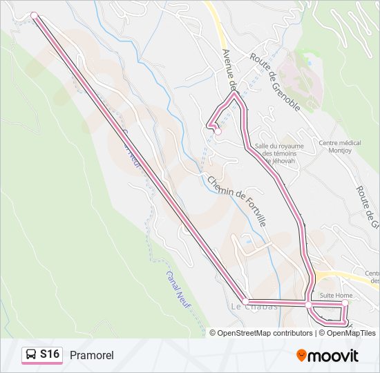 Mapa de S16 de autobús