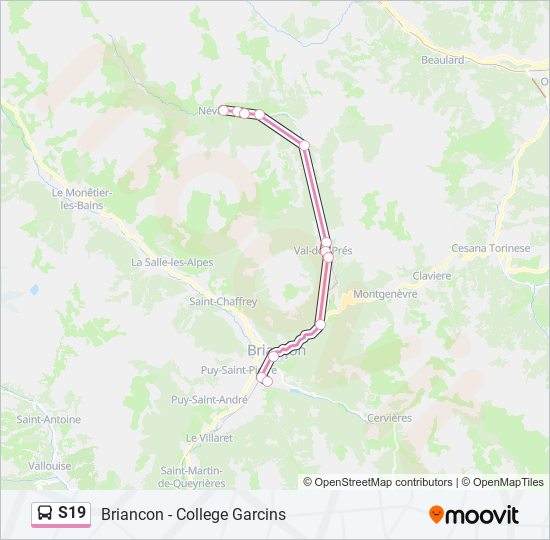 Mapa de S19 de autobús