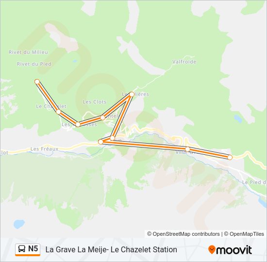 N5 Bus Line Map
