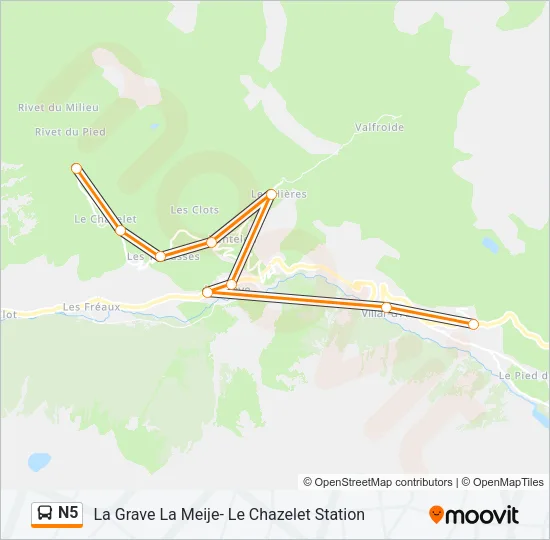 N5 Bus Line Map