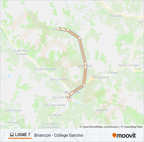 Plan de la ligne LIGNE 7 de bus