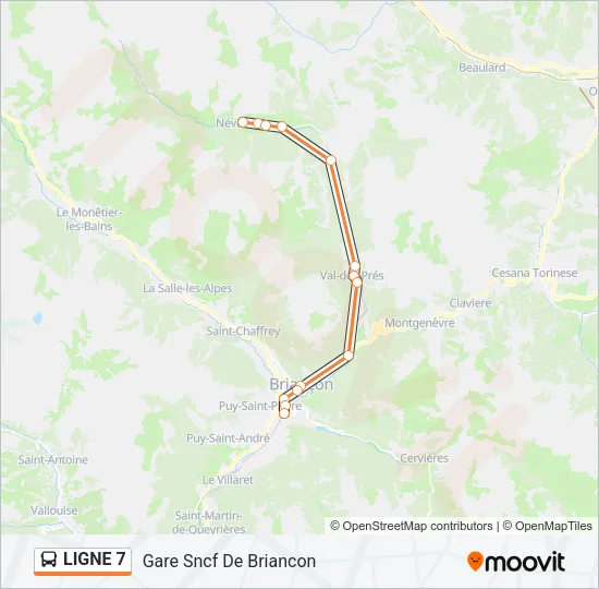 Plan de la ligne LIGNE 7 de bus