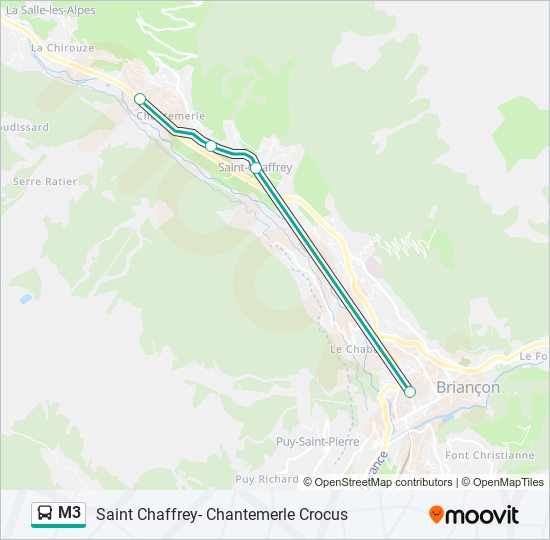 Plan de la ligne M3 de bus