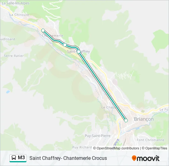 Plan de la ligne M3 de bus