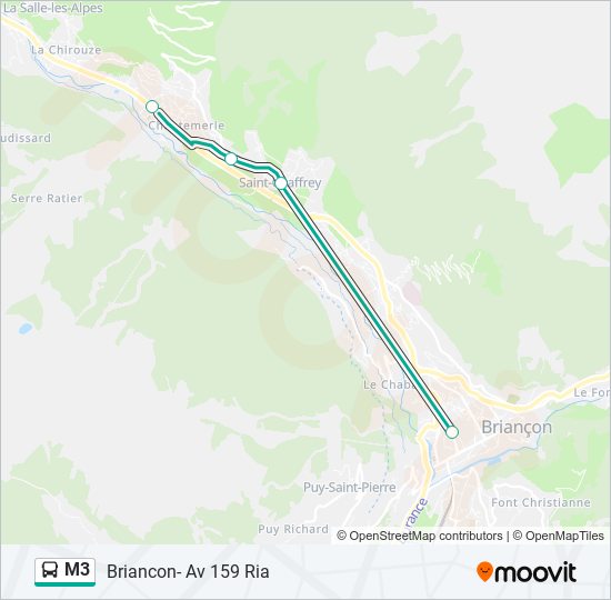 M3 Bus Line Map